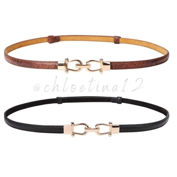 COPY - ✨NEW Skinny Thin Waist Leather Belts - Picture 1 of 7